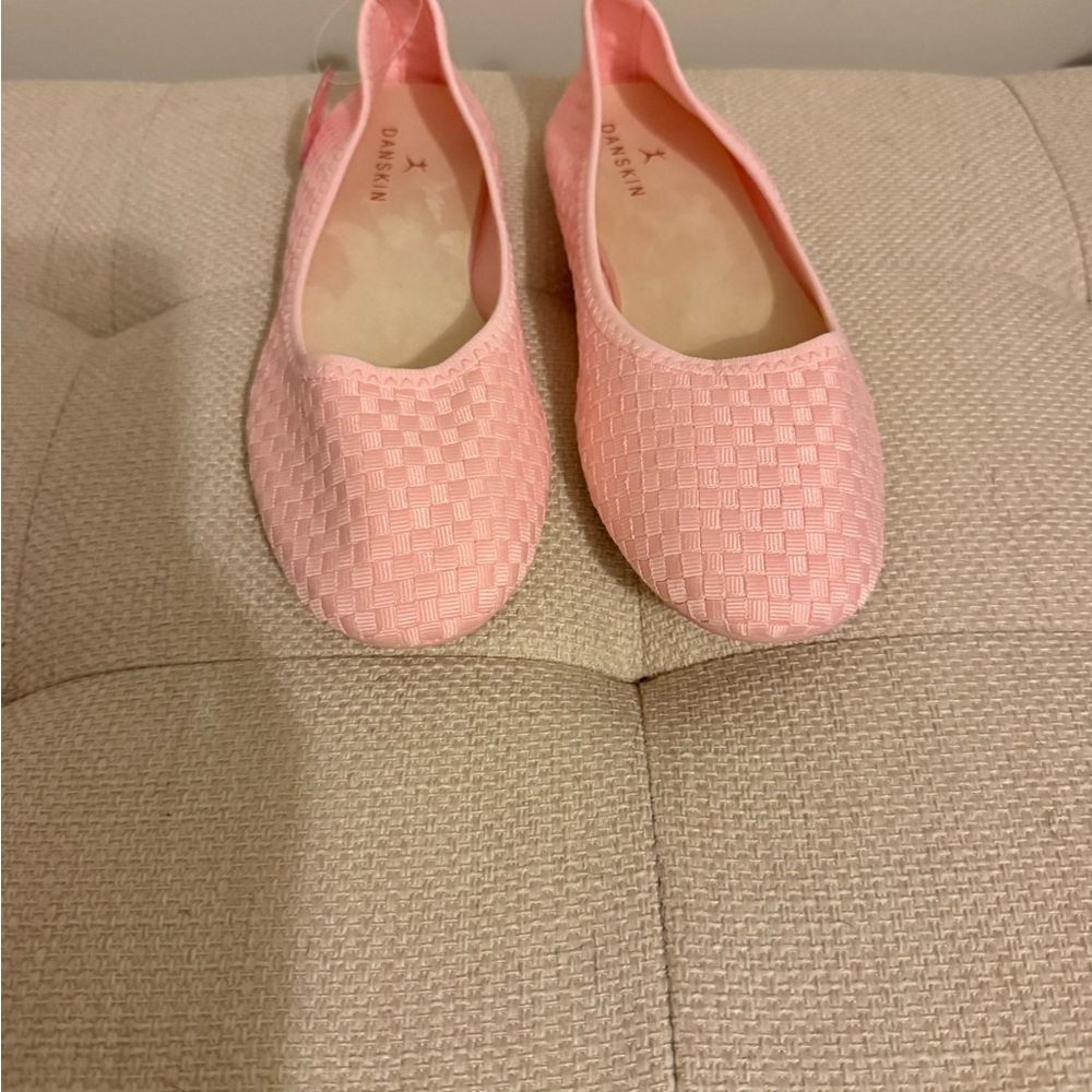 Pink Woven Ballet Flats